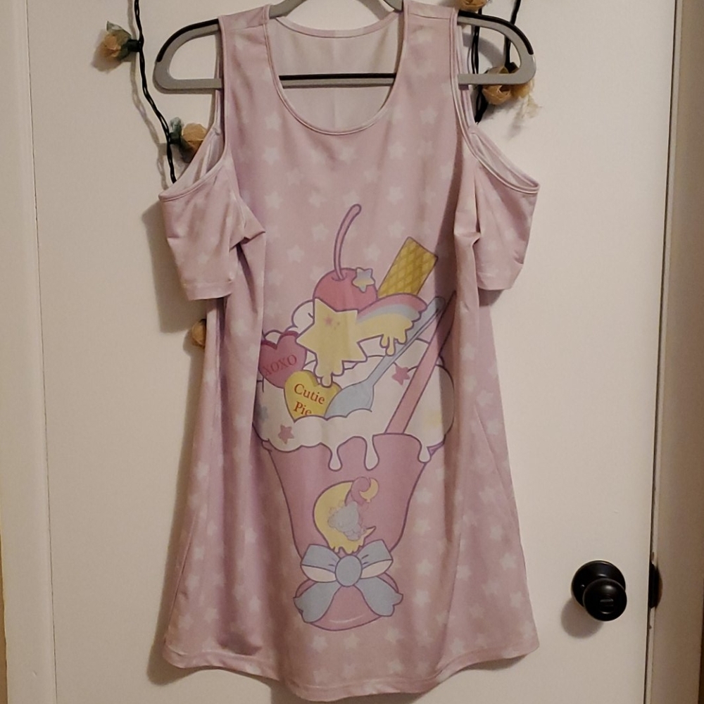 Very kawaii open shoulder stretchy dress!